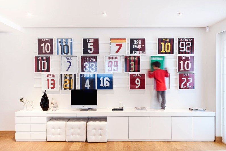Mauro Soddu designed this bright living room for professional footballer