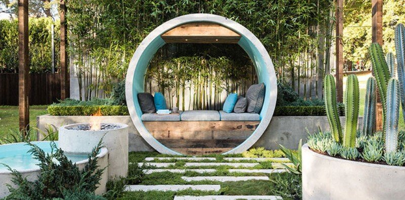 Pipe Dream Garden - expressive use of concrete material