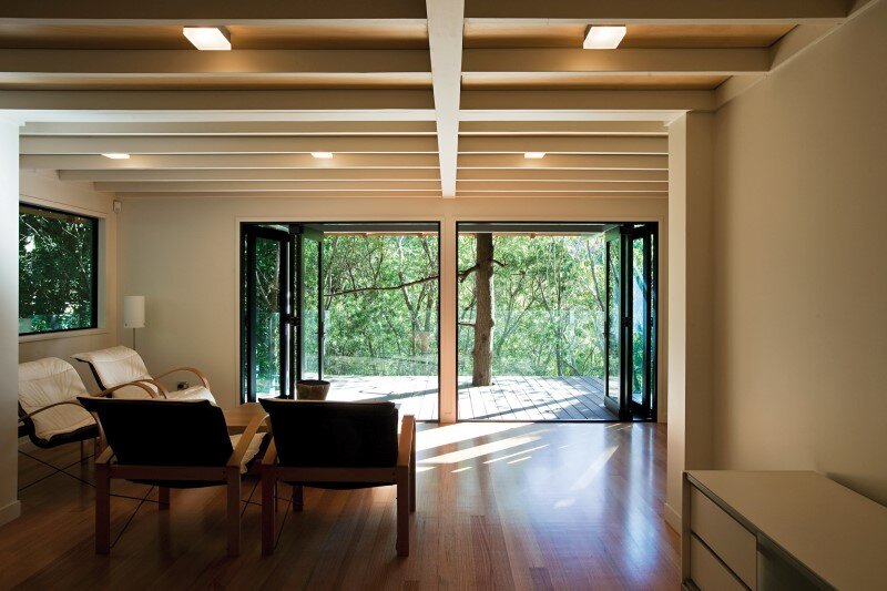 Glade House Modern Home With Raking Ceilings And Exposed
