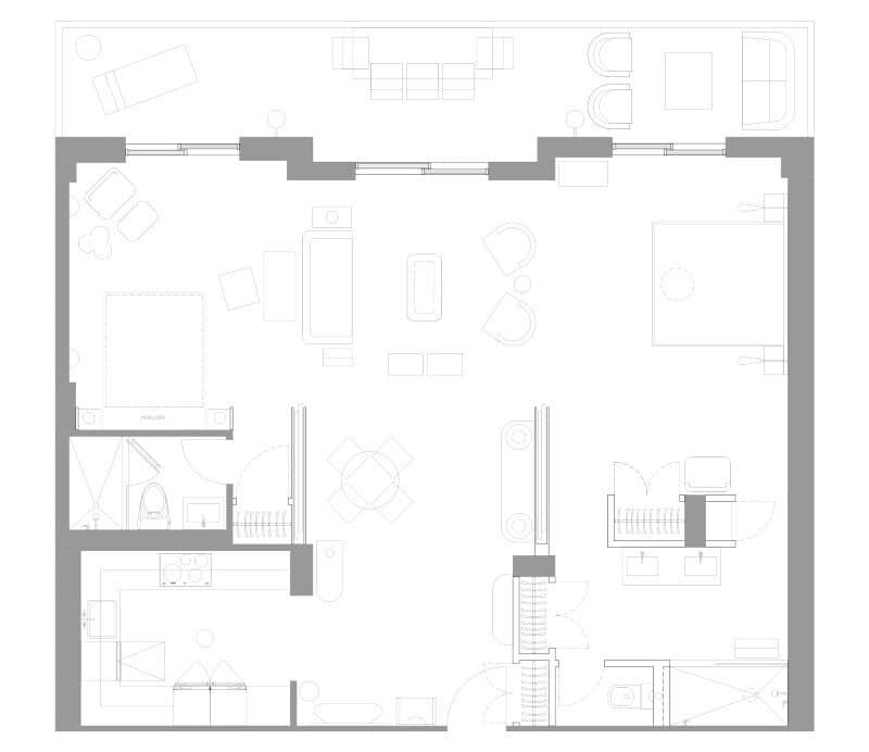 Two bedroom apartment renovation Miami Beach Residence by Luca Andrisani Architect (11)