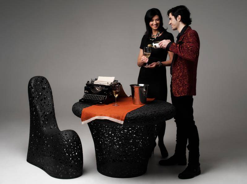 Eco-friendly furniture made from volcanic basalt fibers, by Maffam Freeform