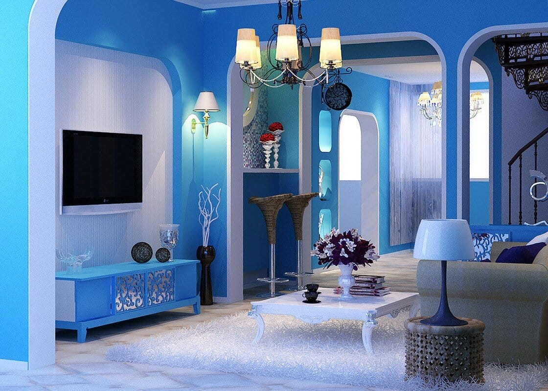 painting living room blue