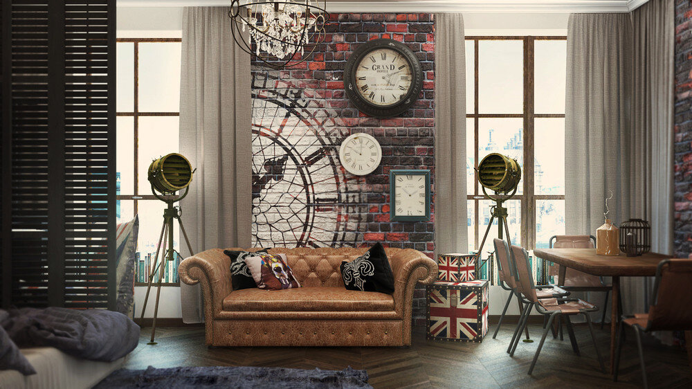London Sky eclectic 32 Sqm studio apartment in London - HomeWorldDesign