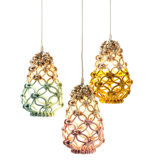 Macrame pendant lights - three collections by Sarah Parkes - HomeWorldDesign (10)
