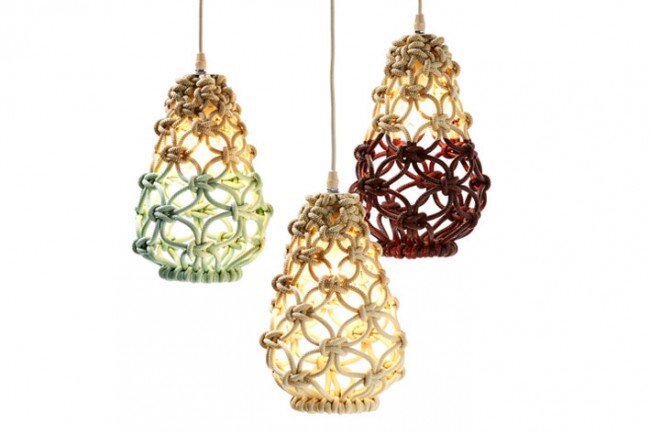 Macrame pendant lights - three collections by Sarah Parkes - HomeWorldDesign (3)