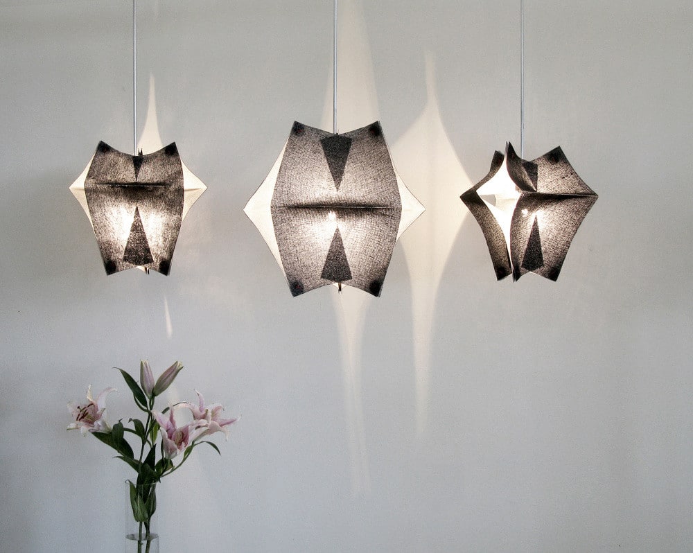 Lighting Fixtures Made Of Buckram Fabric - Se’Paar By Taeg Nishimoto