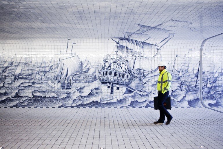 The Cuyperspassage at Amsterdam’s Central Station is Decorated with 80,000 Hand-Painted Tiles