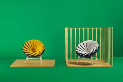 Quetzal Armchair – 14 Overlapped Bicolor Pillows Creates an Amazing Visual Impact