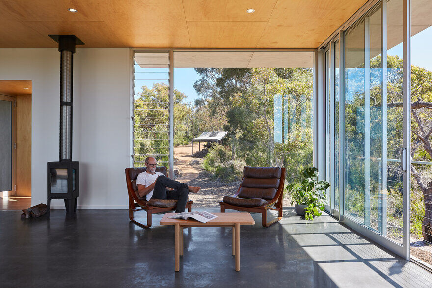Wilderness House is a Elevated Platform with Large Areas of Glass