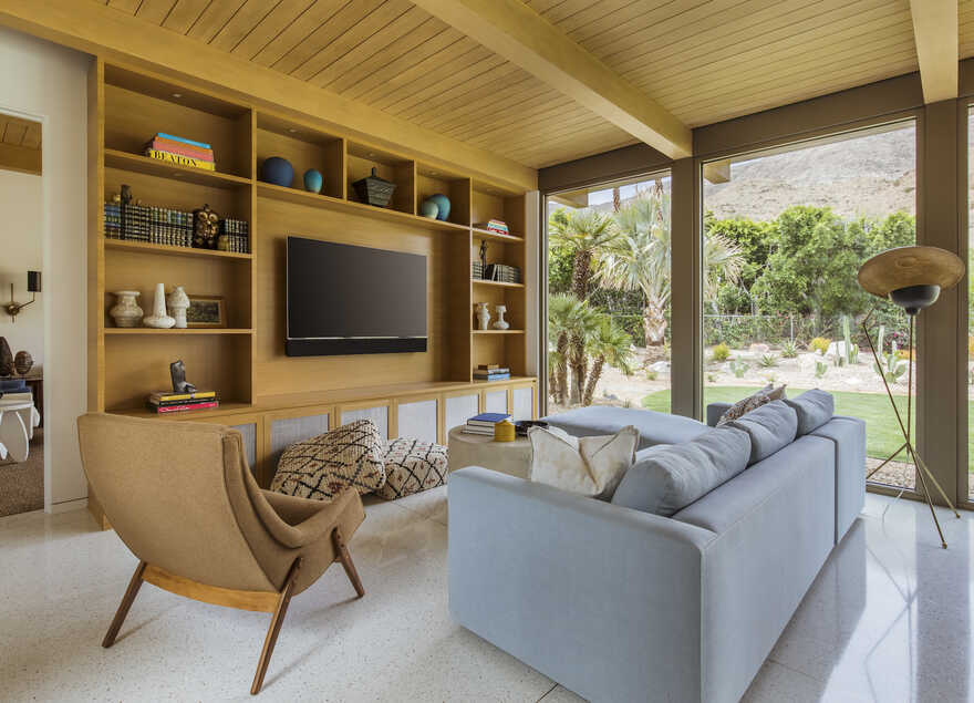 living room, Updating a Mid-Century Modern Residence Near Palm Springs