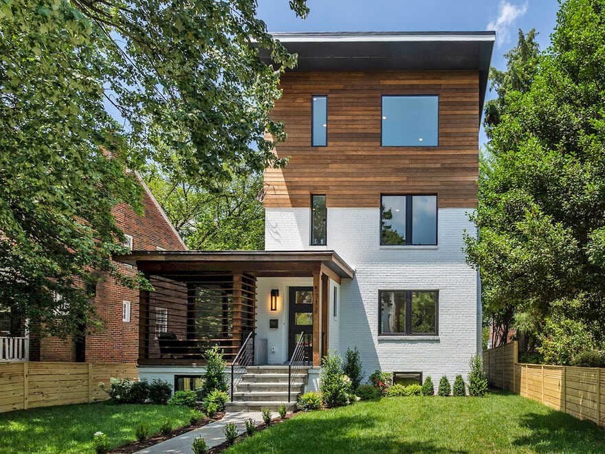 A Butterfly Roof & Cascading Wood Siding Transforms This Home in DC