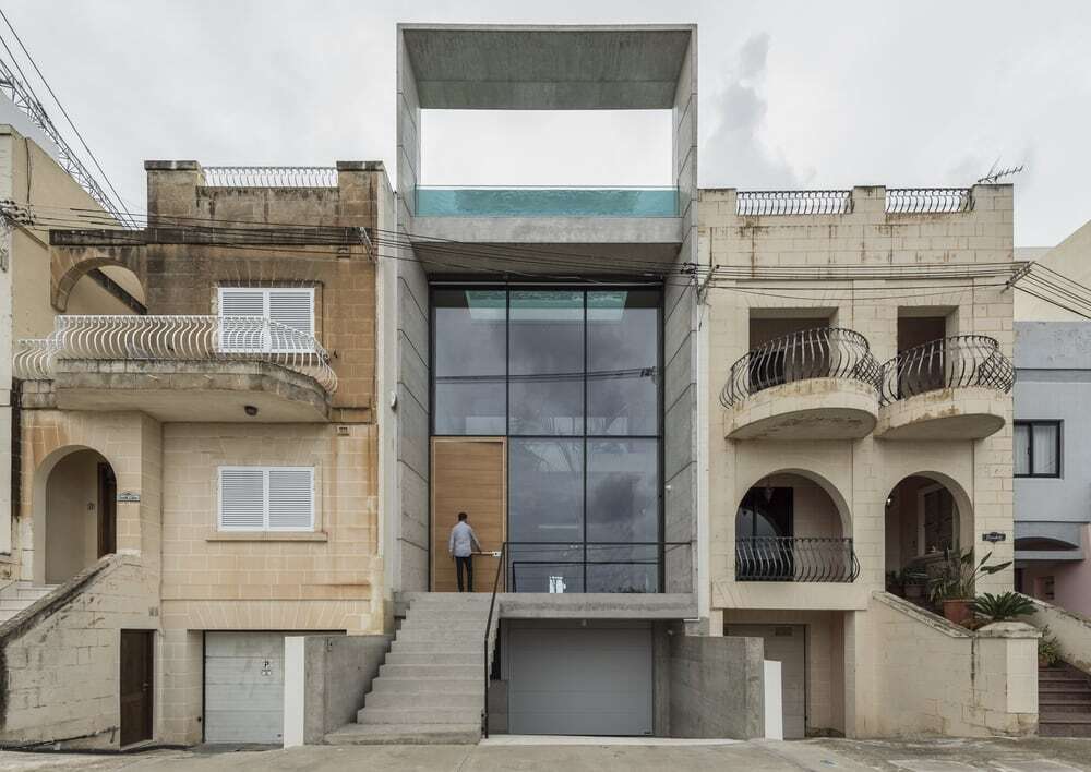 La Valletta House by Architrend Architecture: Light, Water, Glass and Exposed Concrete