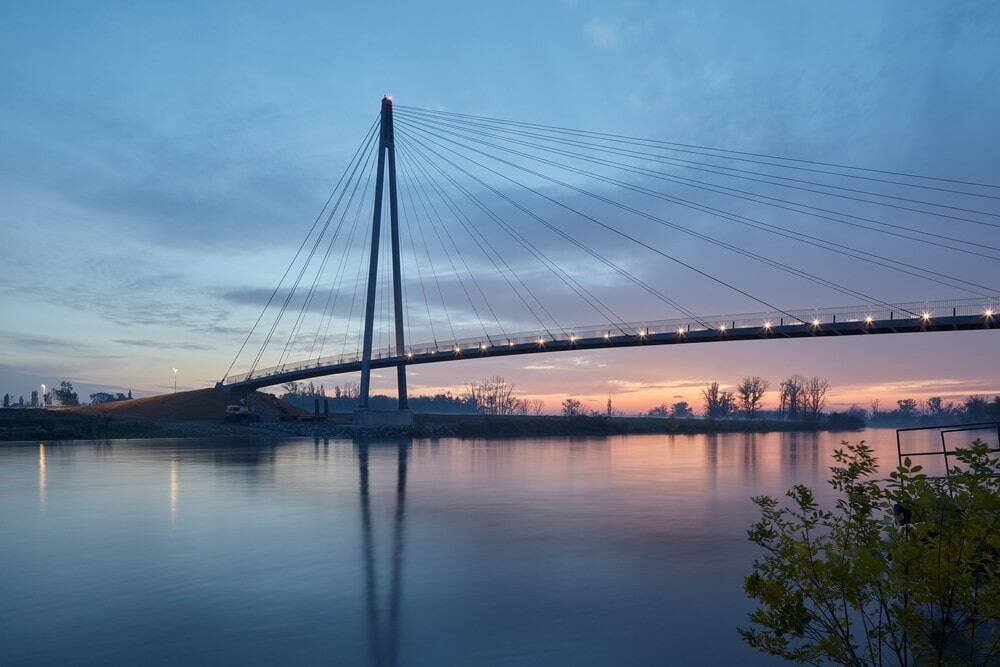 Footbridge in Lužec nad Vltavou