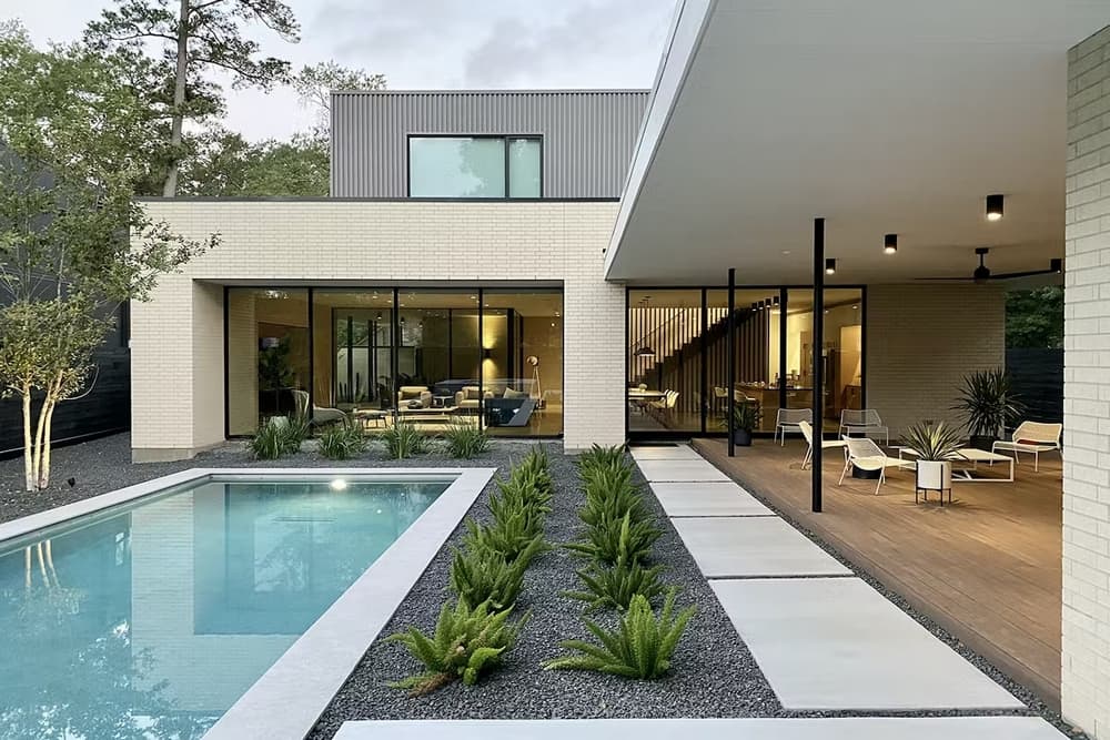 open space, pool, patio, / studioMET architects